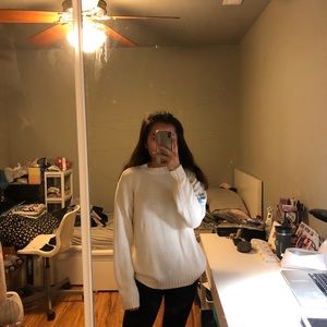 white oversize sweater